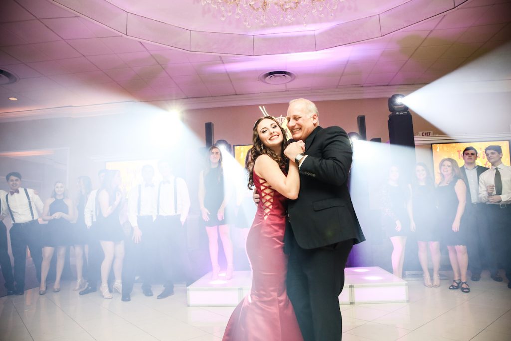 father dancing with daughter at her sweet 16